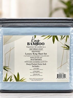 BAMBOO King Sheet Set - Light Blue